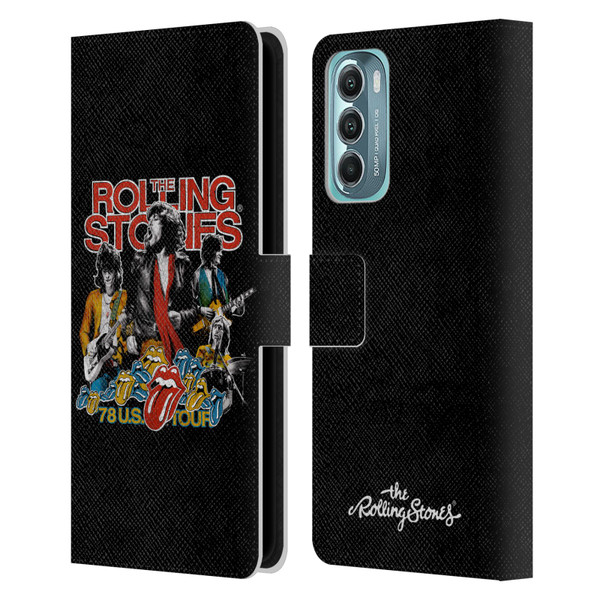 The Rolling Stones Key Art 78 Us Tour Vintage Leather Book Wallet Case Cover For Motorola Moto G Stylus 5G (2022)