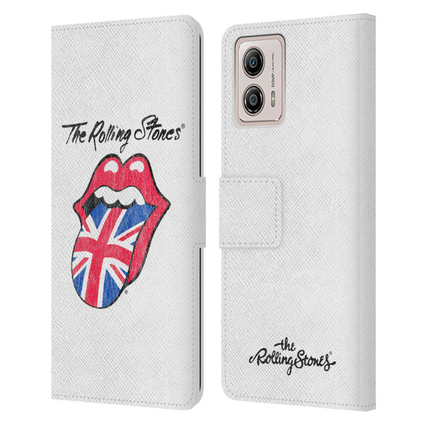 The Rolling Stones Key Art Uk Tongue Leather Book Wallet Case Cover For Motorola Moto G53 5G