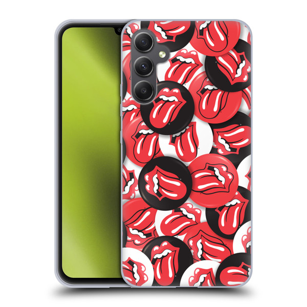 The Rolling Stones Licks Collection Tongue Classic Button Pattern Soft Gel Case for Samsung Galaxy A34 5G
