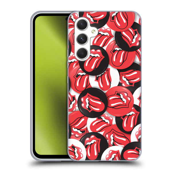 The Rolling Stones Licks Collection Tongue Classic Button Pattern Soft Gel Case for Samsung Galaxy A54 5G