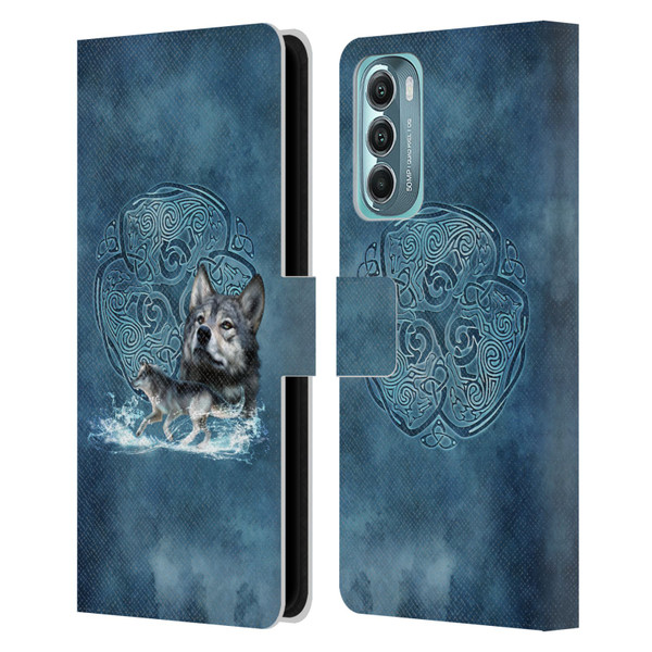 Brigid Ashwood Celtic Wisdom Wolf Leather Book Wallet Case Cover For Motorola Moto G Stylus 5G (2022)