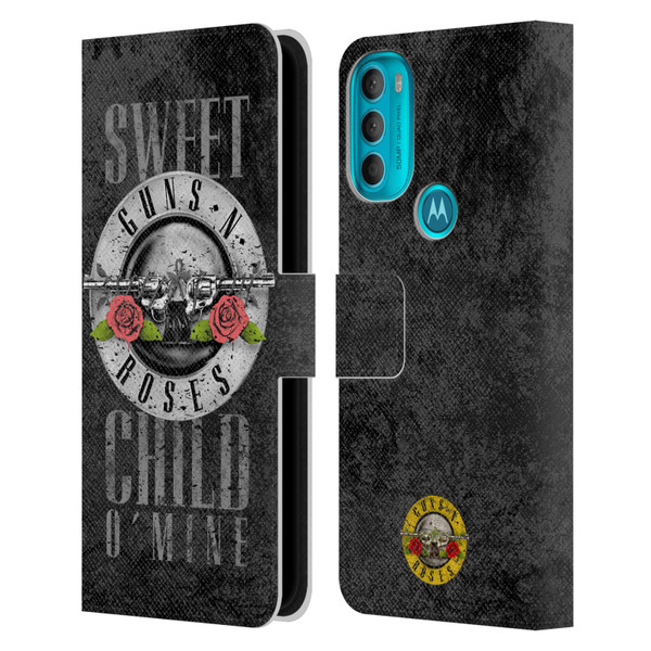 Guns N' Roses Vintage Sweet Child O' Mine Leather Book Wallet Case Cover For Motorola Moto G71 5G