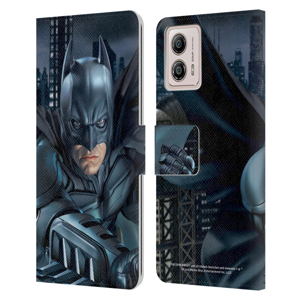 The Dark Knight Character Art Batman Leather Book Wallet Case Cover For Motorola Moto G53 5G