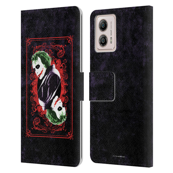 The Dark Knight Graphics Joker Card Leather Book Wallet Case Cover For Motorola Moto G53 5G