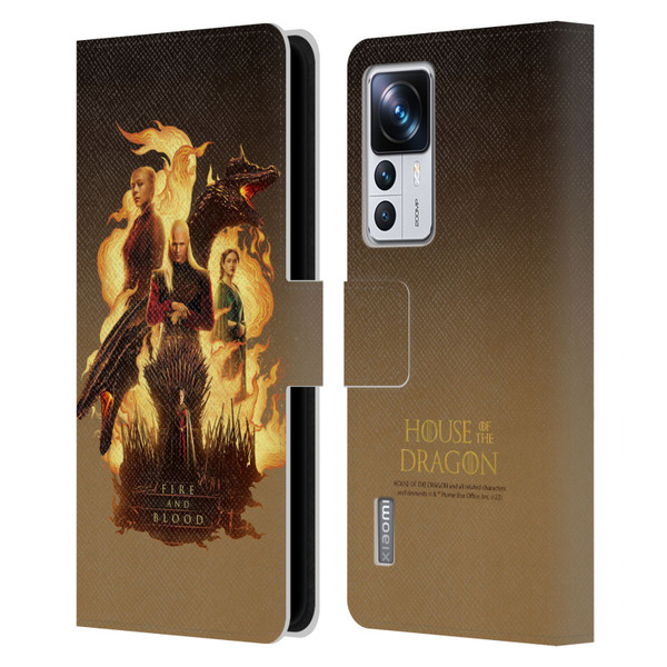 House Of The Dragon: Television Series Art Fire And Blood Leather Book Wallet Case Cover For Xiaomi 12T Pro