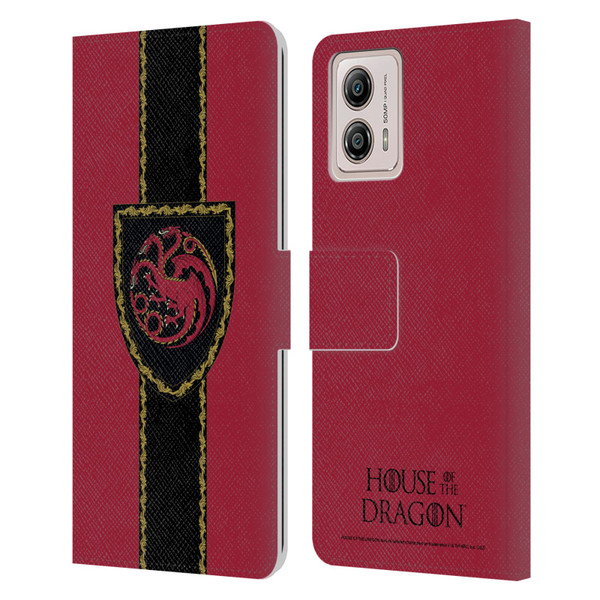 House Of The Dragon: Television Series Graphics Shield Leather Book Wallet Case Cover For Motorola Moto G53 5G