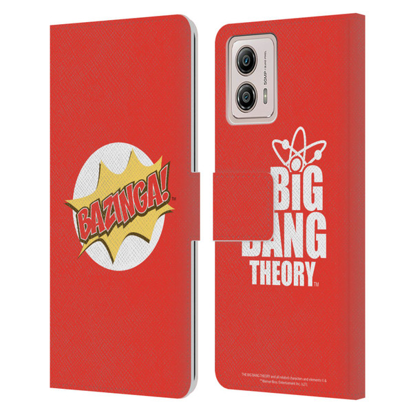 The Big Bang Theory Bazinga Pop Art Leather Book Wallet Case Cover For Motorola Moto G53 5G