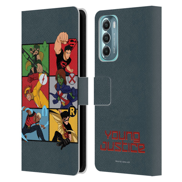 Young Justice Graphics Character Art Leather Book Wallet Case Cover For Motorola Moto G Stylus 5G (2022)