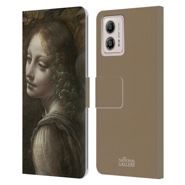The National Gallery Art The Virgin Of The Rocks Leather Book Wallet Case Cover For Motorola Moto G53 5G