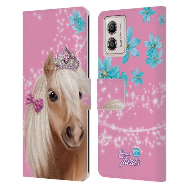 Animal Club International Royal Faces Horse Leather Book Wallet Case Cover For Motorola Moto G53 5G