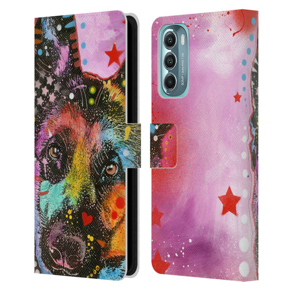 Dean Russo Dogs German Shepherd Leather Book Wallet Case Cover For Motorola Moto G Stylus 5G (2022)