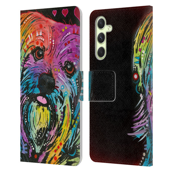 Dean Russo Dogs Yorkie Leather Book Wallet Case Cover For Samsung Galaxy A54 5G