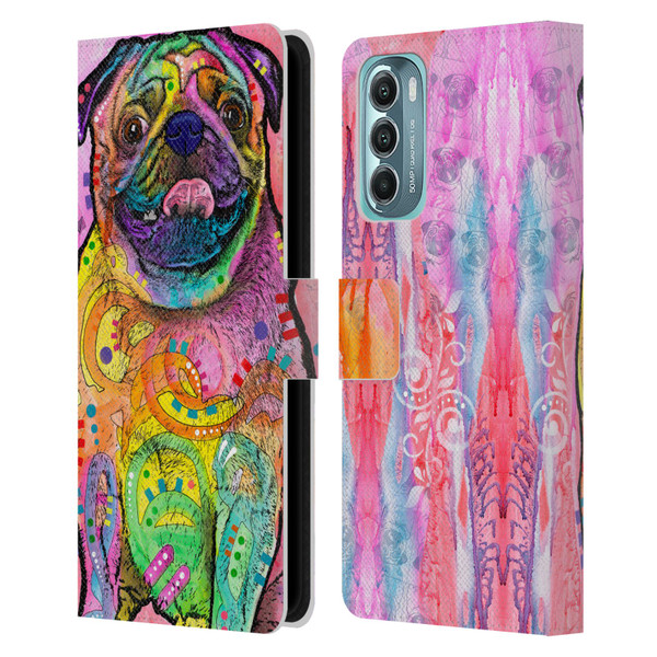 Dean Russo Dogs 3 Pug Leather Book Wallet Case Cover For Motorola Moto G Stylus 5G (2022)