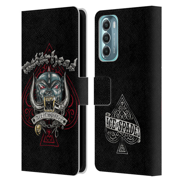 Motorhead Graphics Ace Of Spades Dog Leather Book Wallet Case Cover For Motorola Moto G Stylus 5G (2022)