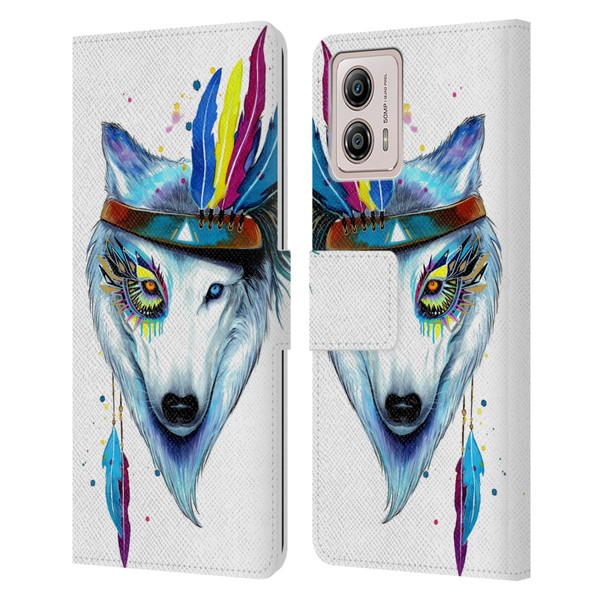 Pixie Cold Animals Warrior Leather Book Wallet Case Cover For Motorola Moto G53 5G