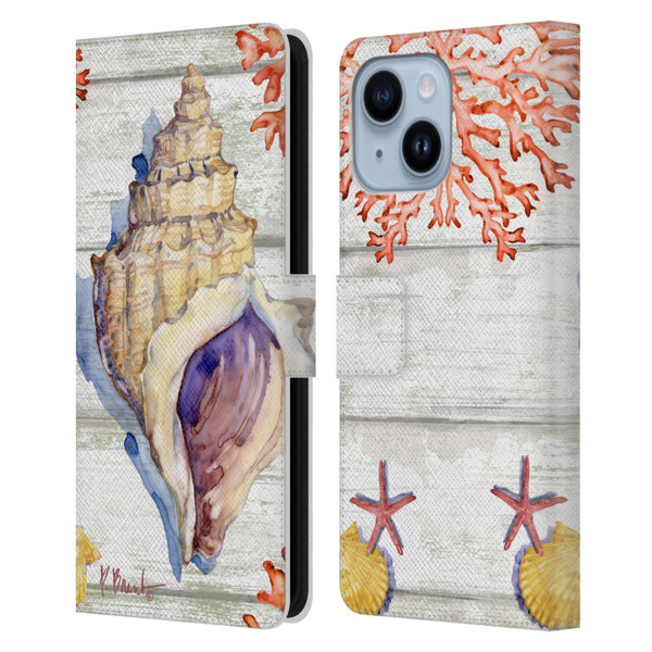 Paul Brent Ocean Bahia Shells Leather Book Wallet Case Cover For Apple iPhone 14 Plus