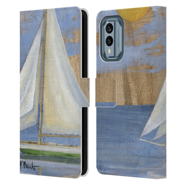 Paul Brent Ocean Serene Sailboat Leather Book Wallet Case Cover For Nokia X30