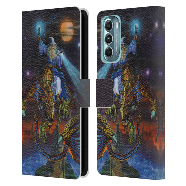 Ed Beard Jr Dragon Friendship Twilight Tempest Leather Book Wallet Case Cover For Motorola Moto G Stylus 5G (2022)