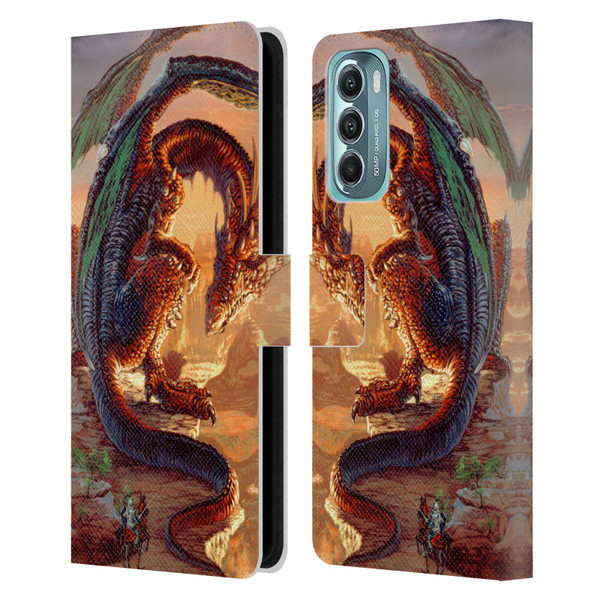 Ed Beard Jr Dragons Bravery Misplaced Leather Book Wallet Case Cover For Motorola Moto G Stylus 5G (2022)