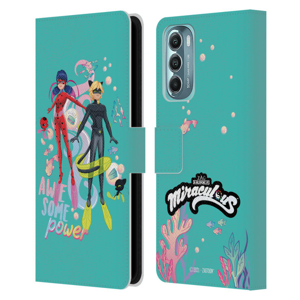 Miraculous Tales of Ladybug & Cat Noir Aqua Ladybug Awesome Power Leather Book Wallet Case Cover For Motorola Moto G Stylus 5G (2022)