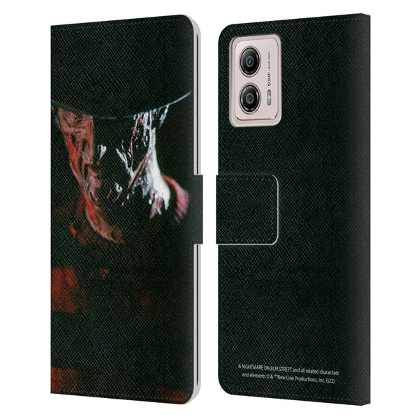 A Nightmare On Elm Street (1984) Graphics Freddy Leather Book Wallet Case Cover For Motorola Moto G53 5G