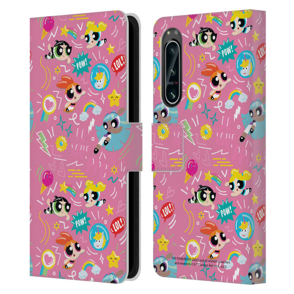 The Powerpuff Girls Graphics Icons Leather Book Wallet Case Cover For Sony Xperia 5 IV