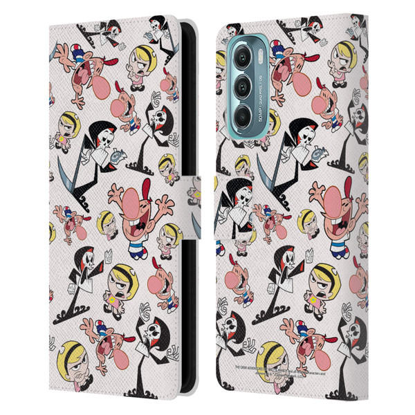The Grim Adventures of Billy & Mandy Graphics Icons Leather Book Wallet Case Cover For Motorola Moto G Stylus 5G (2022)