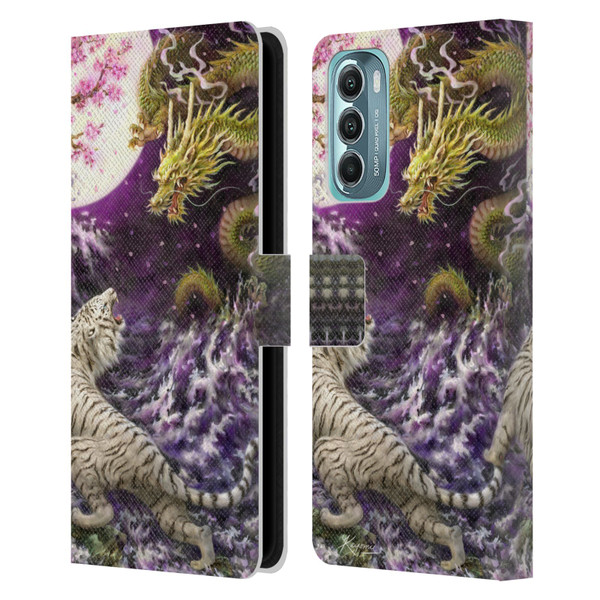Kayomi Harai Animals And Fantasy Asian Tiger & Dragon Leather Book Wallet Case Cover For Motorola Moto G Stylus 5G (2022)
