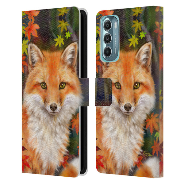 Kayomi Harai Animals And Fantasy Fox With Autumn Leaves Leather Book Wallet Case Cover For Motorola Moto G Stylus 5G (2022)