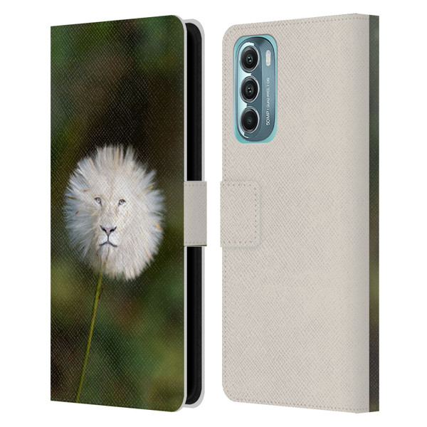 Pixelmated Animals Surreal Wildlife Dandelion Leather Book Wallet Case Cover For Motorola Moto G Stylus 5G (2022)