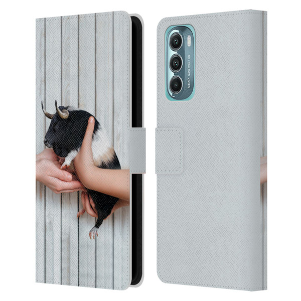 Pixelmated Animals Surreal Wildlife Guinea Bull Leather Book Wallet Case Cover For Motorola Moto G Stylus 5G (2022)
