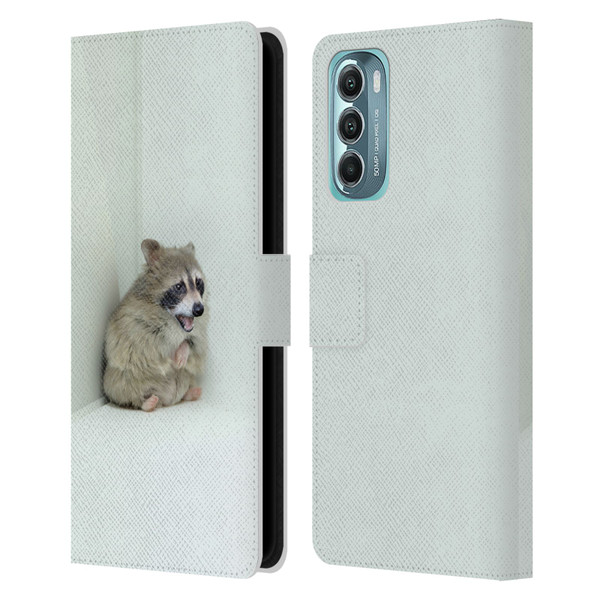 Pixelmated Animals Surreal Wildlife Hamster Raccoon Leather Book Wallet Case Cover For Motorola Moto G Stylus 5G (2022)