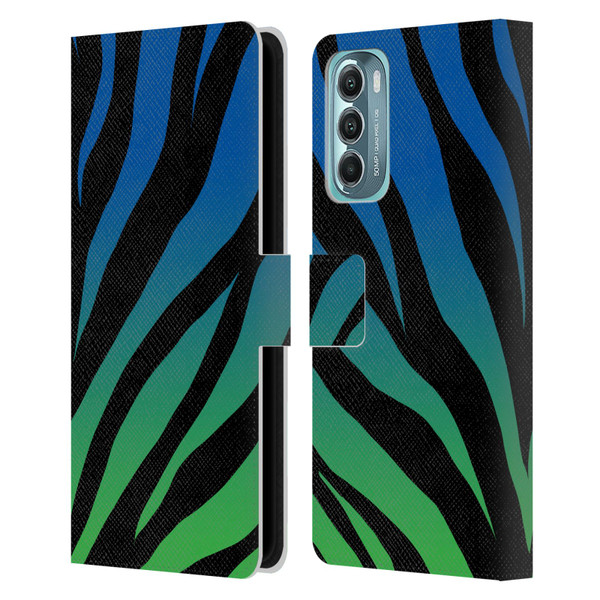 Grace Illustration Animal Prints Ombré Leopard Leather Book Wallet Case Cover For Motorola Moto G Stylus 5G (2022)
