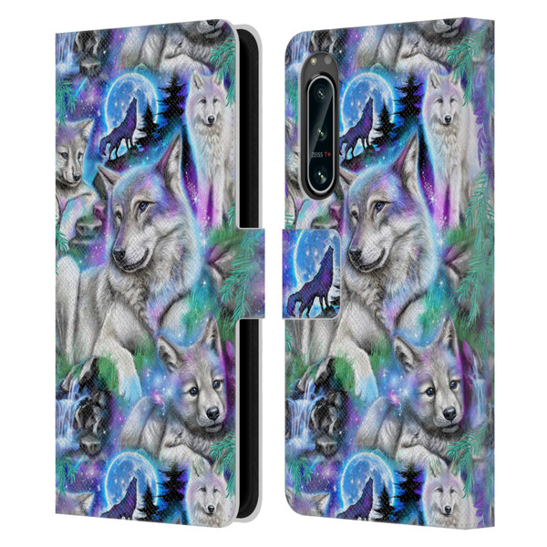 Sheena Pike Animals Daydream Galaxy Wolves Leather Book Wallet Case Cover For Sony Xperia 5 IV