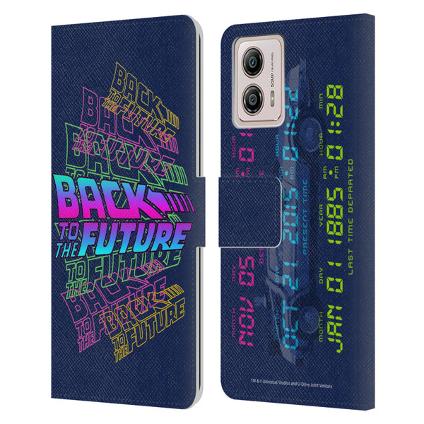 Back to the Future I Composed Art Logo Leather Book Wallet Case Cover For Motorola Moto G53 5G