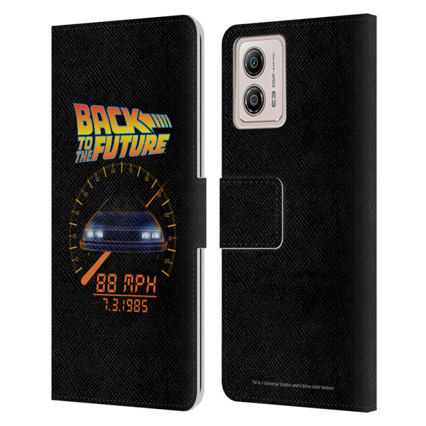 Back to the Future I Quotes 88 MPH Leather Book Wallet Case Cover For Motorola Moto G53 5G