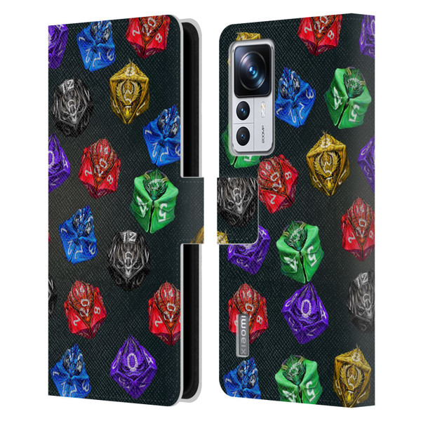Stanley Morrison Art Six Dragons Gaming Dice Set Leather Book Wallet Case Cover For Xiaomi 12T Pro