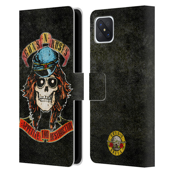 Guns N' Roses Vintage Rose Leather Book Wallet Case Cover For OPPO Reno4 Z 5G