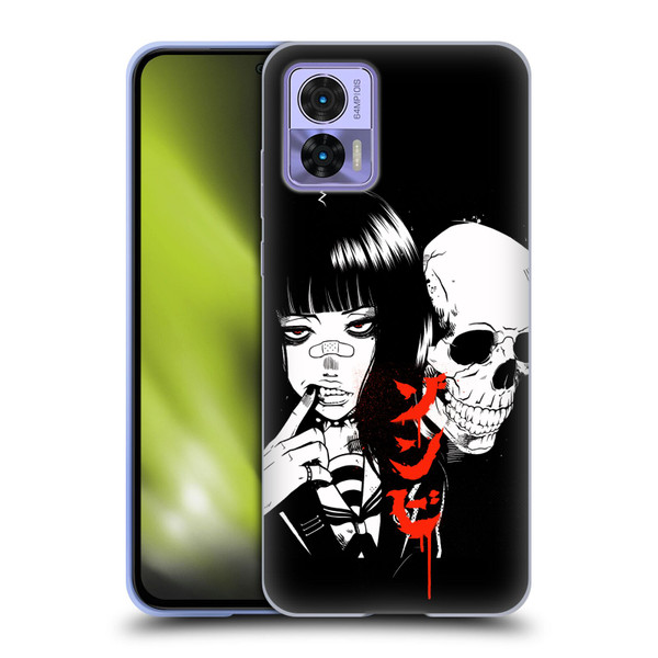 Zombie Makeout Club Art Girl And Skull Soft Gel Case for Motorola Edge 30 Neo 5G