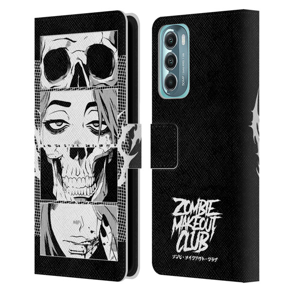 Zombie Makeout Club Art Skull Collage Leather Book Wallet Case Cover For Motorola Moto G Stylus 5G (2022)