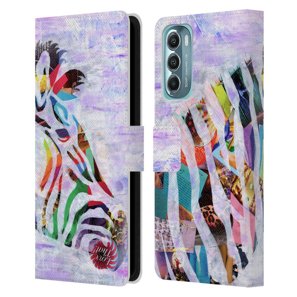 Artpoptart Animals Purple Zebra Leather Book Wallet Case Cover For Motorola Moto G Stylus 5G (2022)