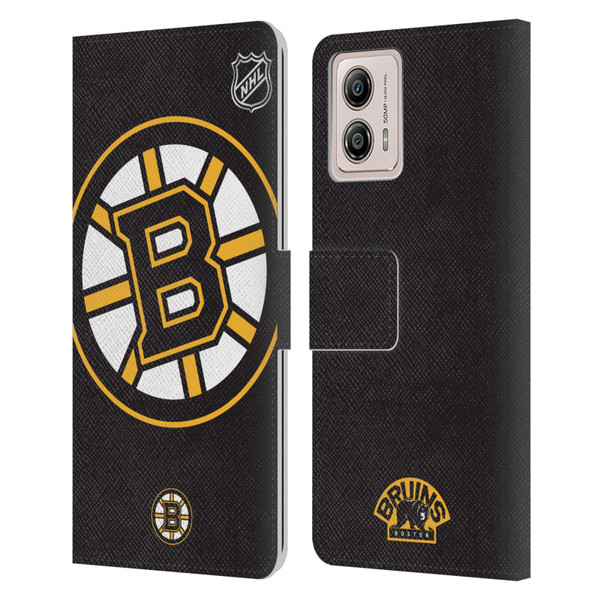 NHL Boston Bruins Oversized Leather Book Wallet Case Cover For Motorola Moto G53 5G
