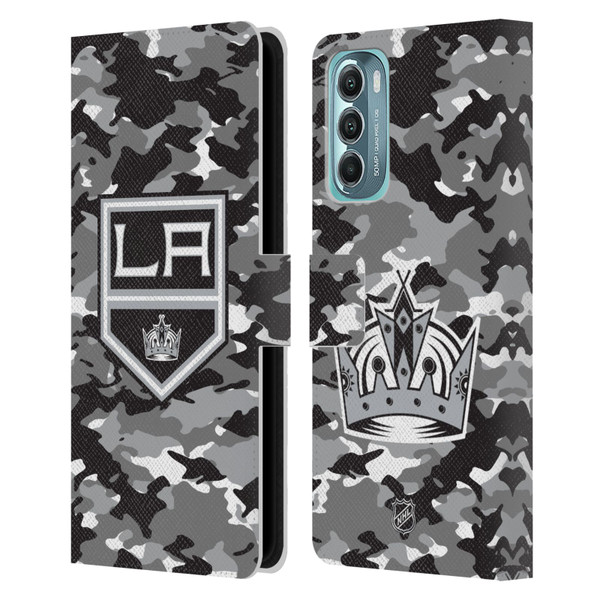 NHL Los Angeles Kings Camouflage Leather Book Wallet Case Cover For Motorola Moto G Stylus 5G (2022)