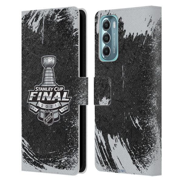 NHL 2021 Stanley Cup Final Distressed Leather Book Wallet Case Cover For Motorola Moto G Stylus 5G (2022)