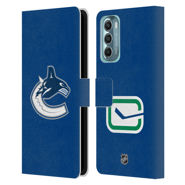 NHL Vancouver Canucks Plain Leather Book Wallet Case Cover For Motorola Moto G Stylus 5G (2022)