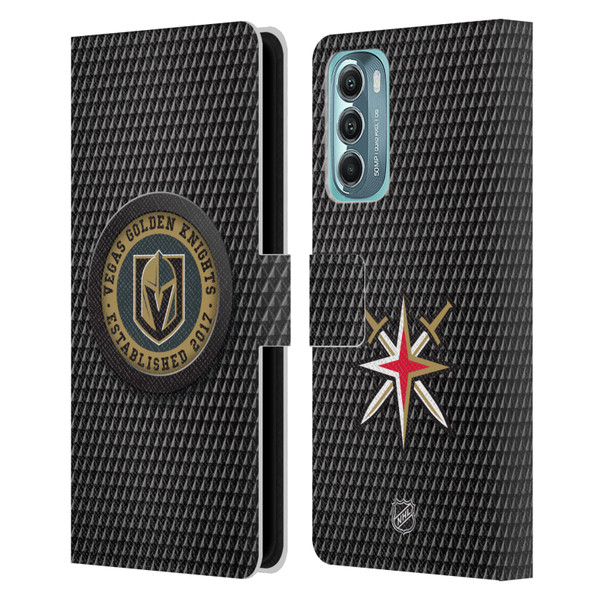 NHL Vegas Golden Knights Puck Texture Leather Book Wallet Case Cover For Motorola Moto G Stylus 5G (2022)