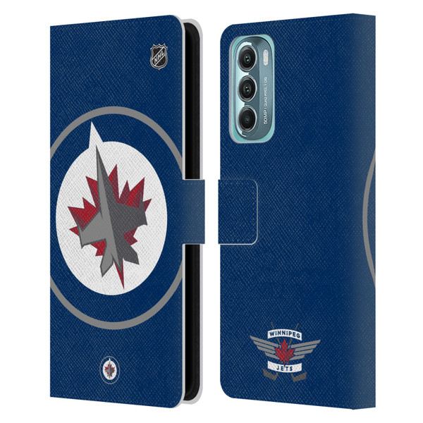 NHL Winnipeg Jets Oversized Leather Book Wallet Case Cover For Motorola Moto G Stylus 5G (2022)