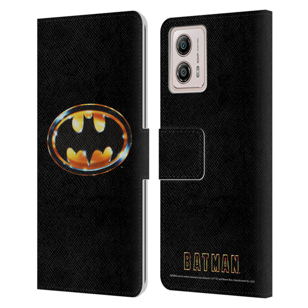 Batman (1989) Key Art Logo Leather Book Wallet Case Cover For Motorola Moto G53 5G