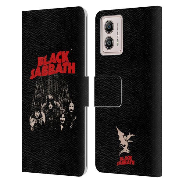 Black Sabbath Key Art Red Logo Leather Book Wallet Case Cover For Motorola Moto G53 5G