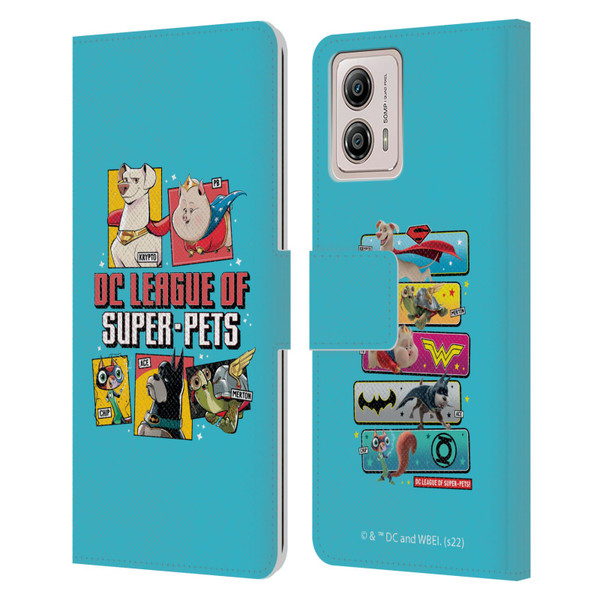 DC League Of Super Pets Graphics Characters 2 Leather Book Wallet Case Cover For Motorola Moto G53 5G